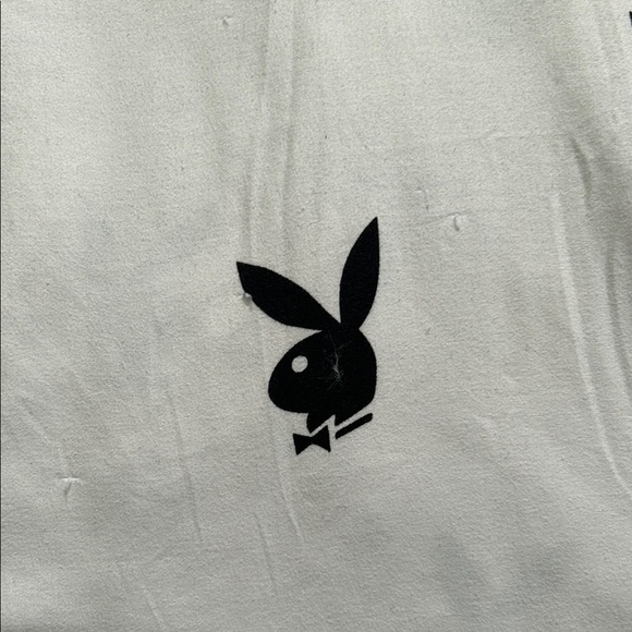 Playboy White T-Shirt with Black Bunny Print - Picture 6 of 8